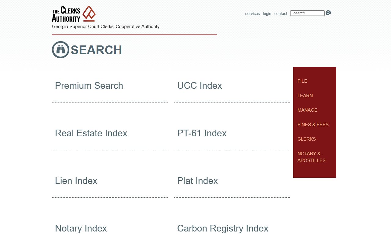 Lincoln County Clerk of Superior Court GSCCCA statewide search categories