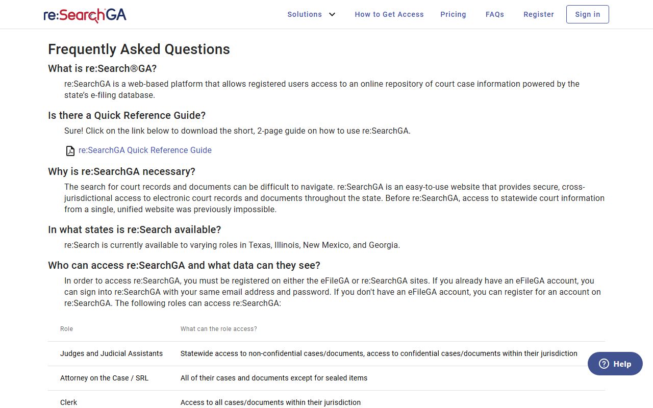 Lincoln County court records re:SearchGA FAQ access