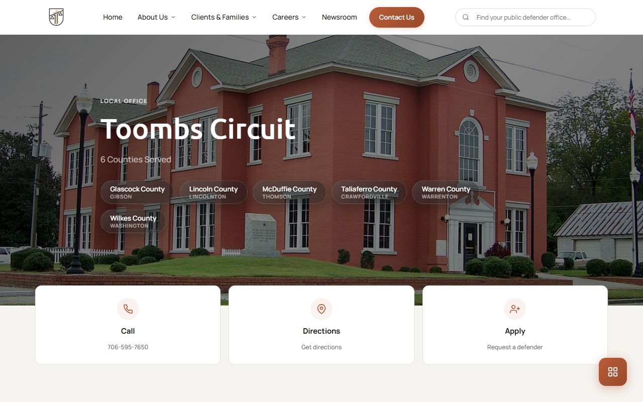 Lincoln County criminal court records Toombs Circuit public defender office