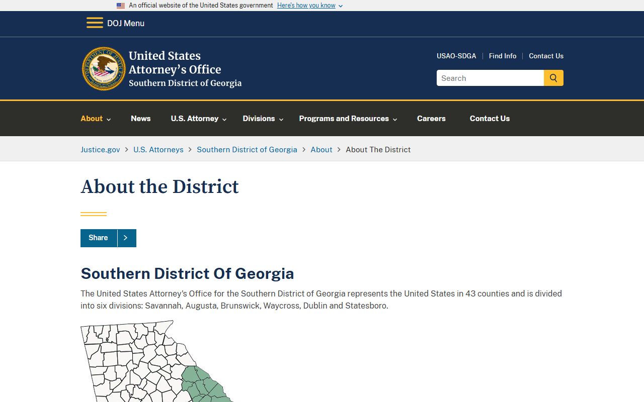 Lincoln County Superior Court U.S. Attorney district boundary context