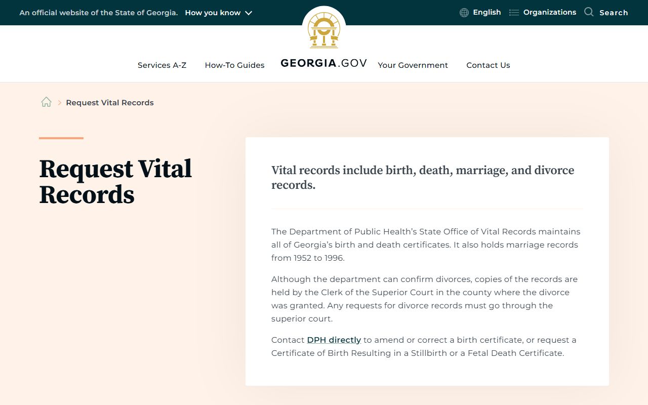Lincoln County marriage records Georgia.gov vital records request guidance