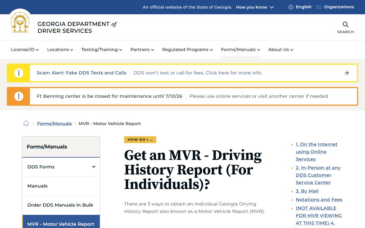 Lincoln County traffic court records DDS MVR driving history page